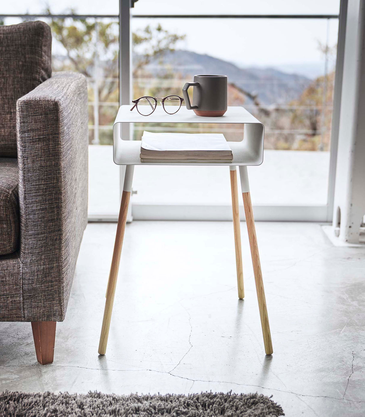 Storage Table - Two Sizes - Steel + Wood from Yamazaki Home