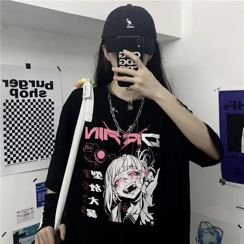 Cyber Pop Fantasy Tee – Vibrant Neon Anime Streetwear Shirt From Kawaii Stop