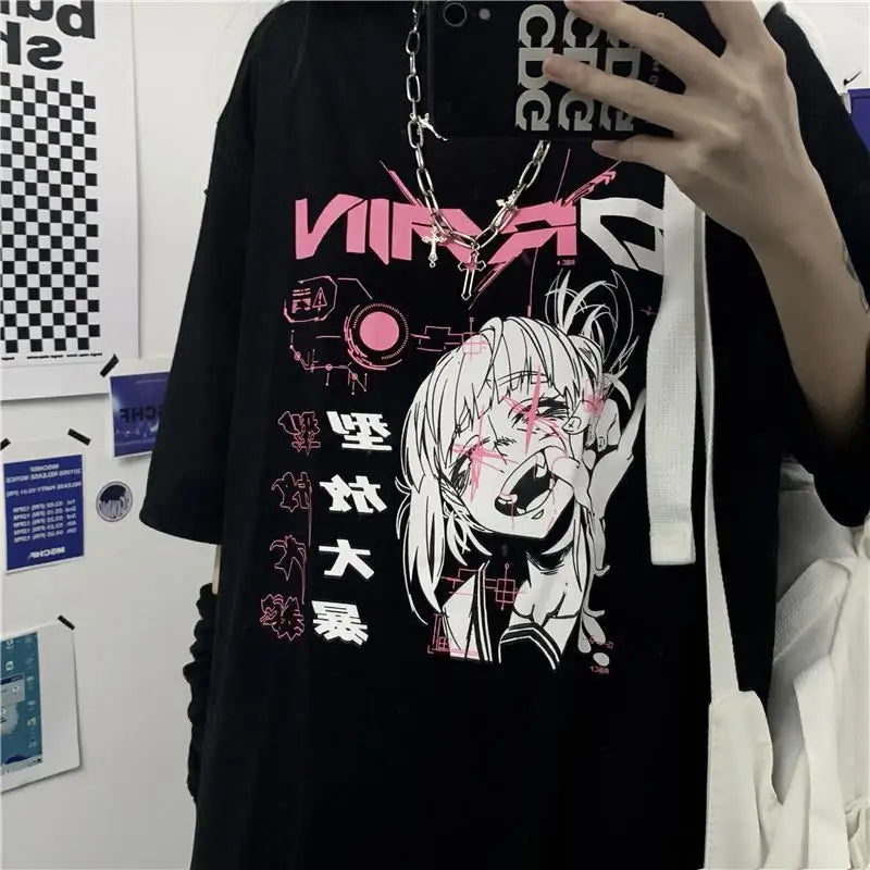 Cyber Pop Fantasy Tee – Vibrant Neon Anime Streetwear Shirt From Kawaii Stop