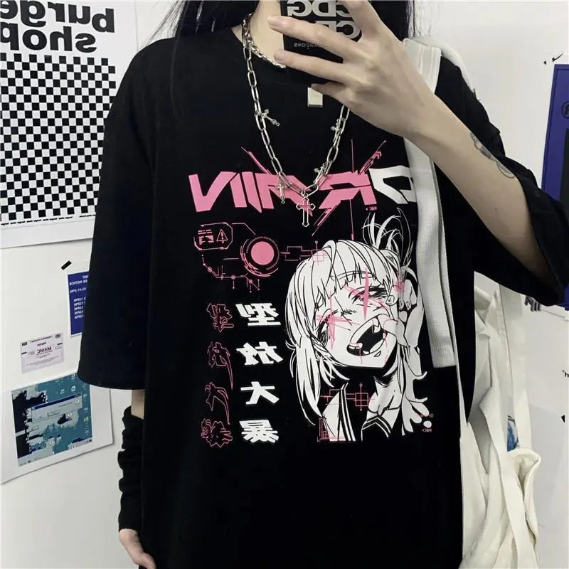 Cyber Pop Fantasy Tee – Vibrant Neon Anime Streetwear Shirt From Kawaii Stop