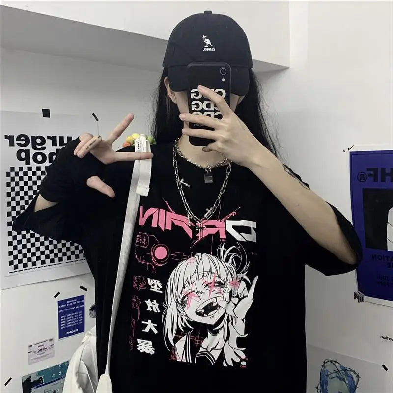 Cyber Pop Fantasy Tee – Vibrant Neon Anime Streetwear Shirt From Kawaii Stop