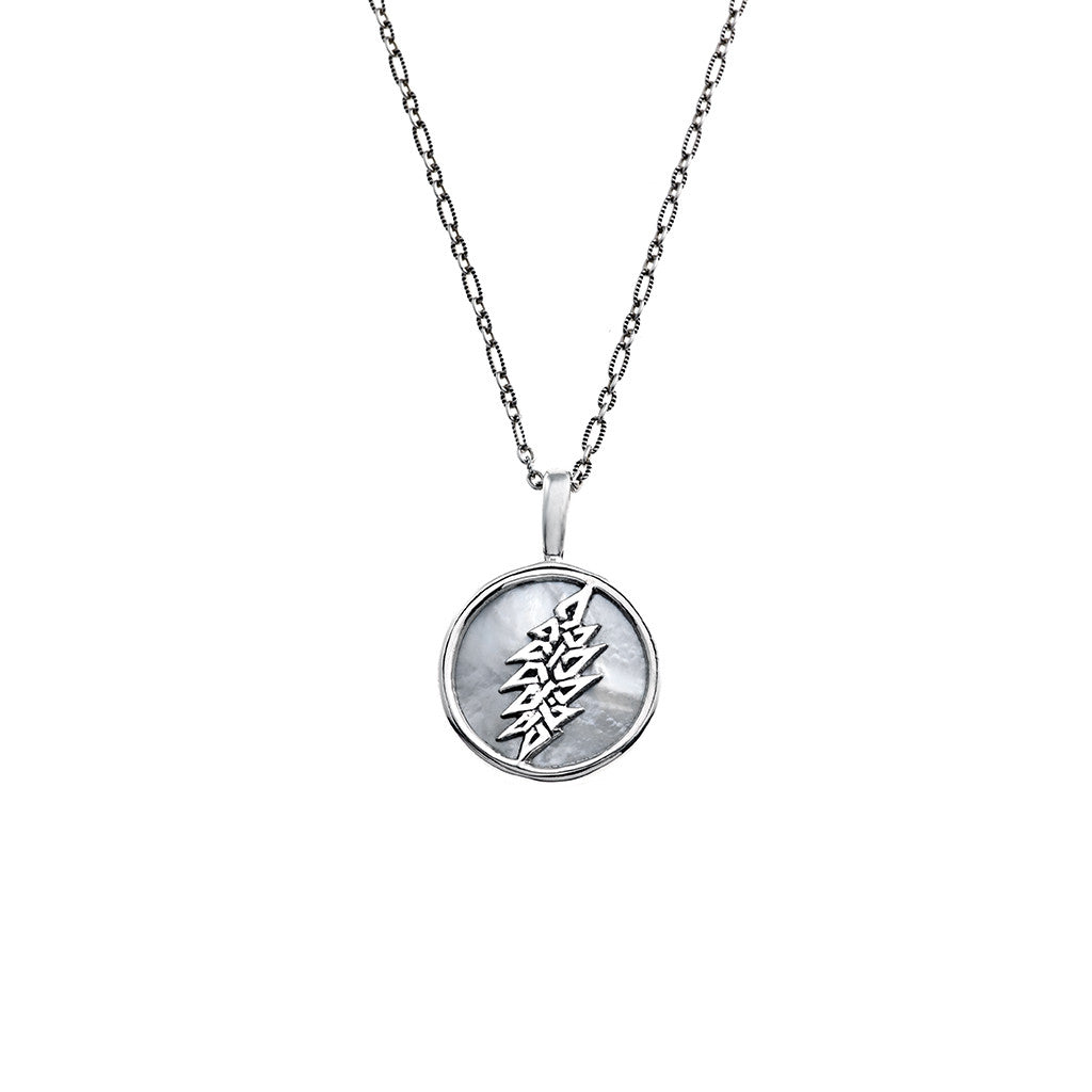 Lightning Bolt Sterling Silver & Mother Of Pearl Charm Necklace from Cynthia Gale New York