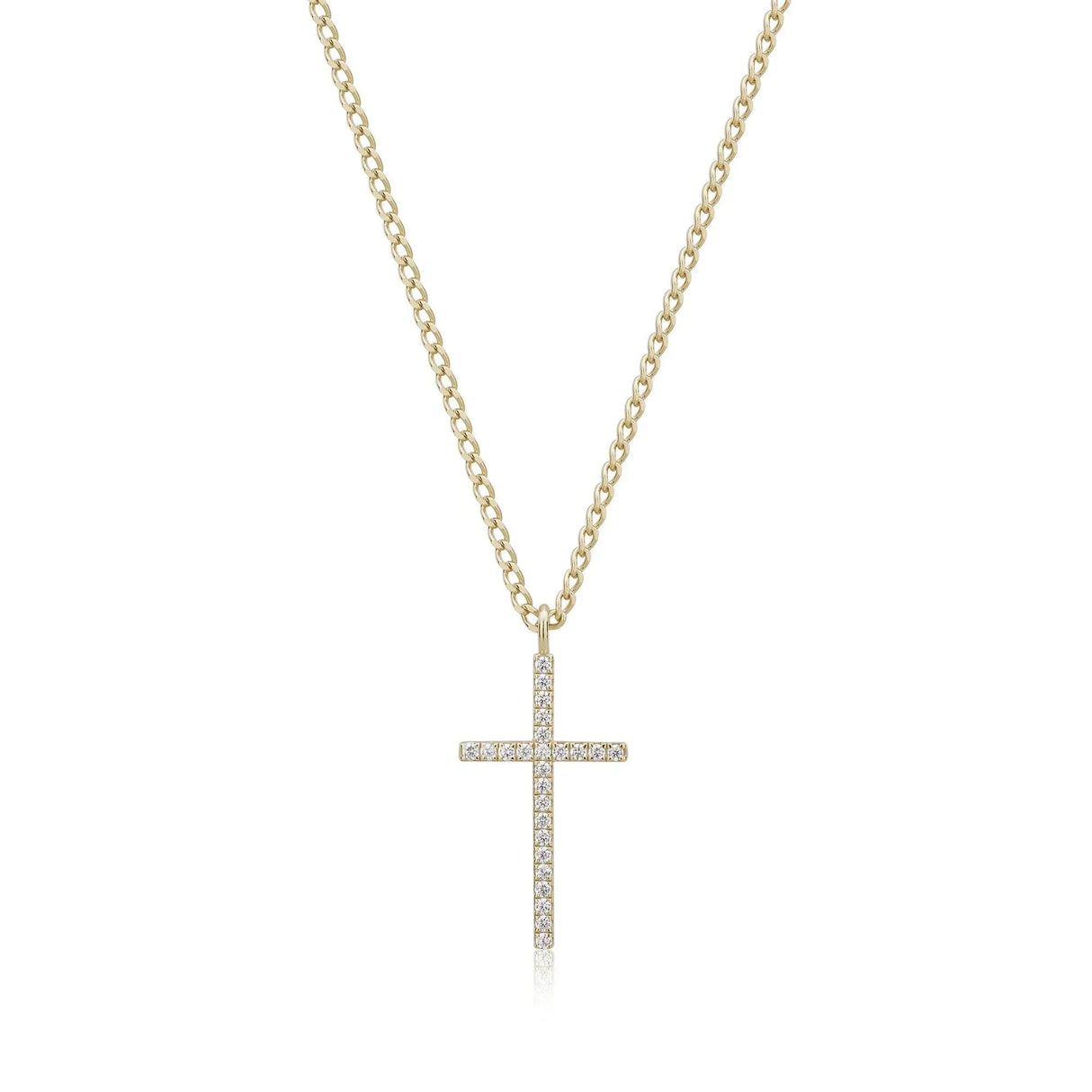 CZ Cross Pendant Necklace from eklexic