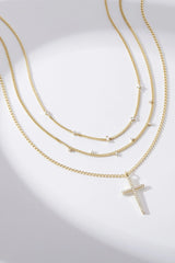 CZ Cross Pendant Necklace from eklexic