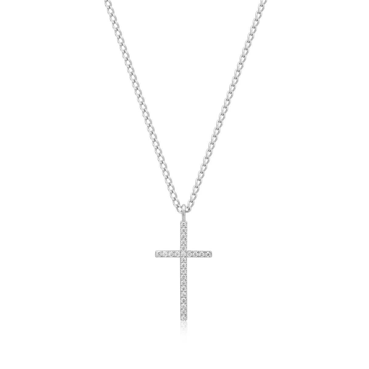 CZ Cross Pendant Necklace from eklexic