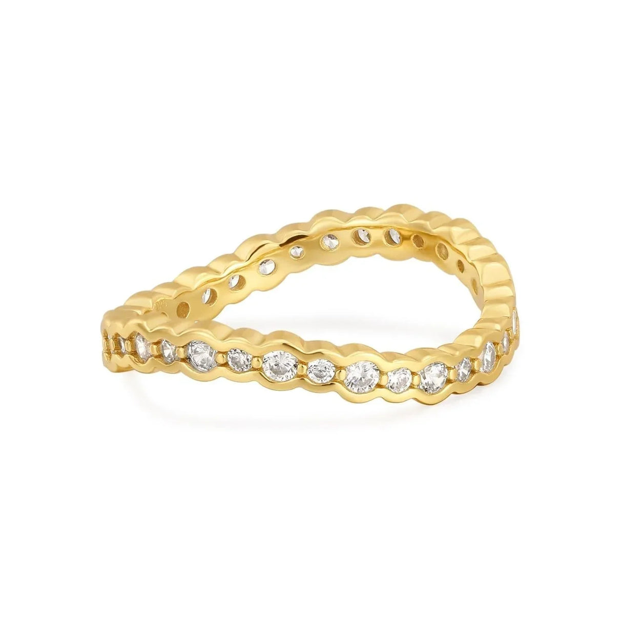 CZ Wavy Ring Eternity Band from eklexic