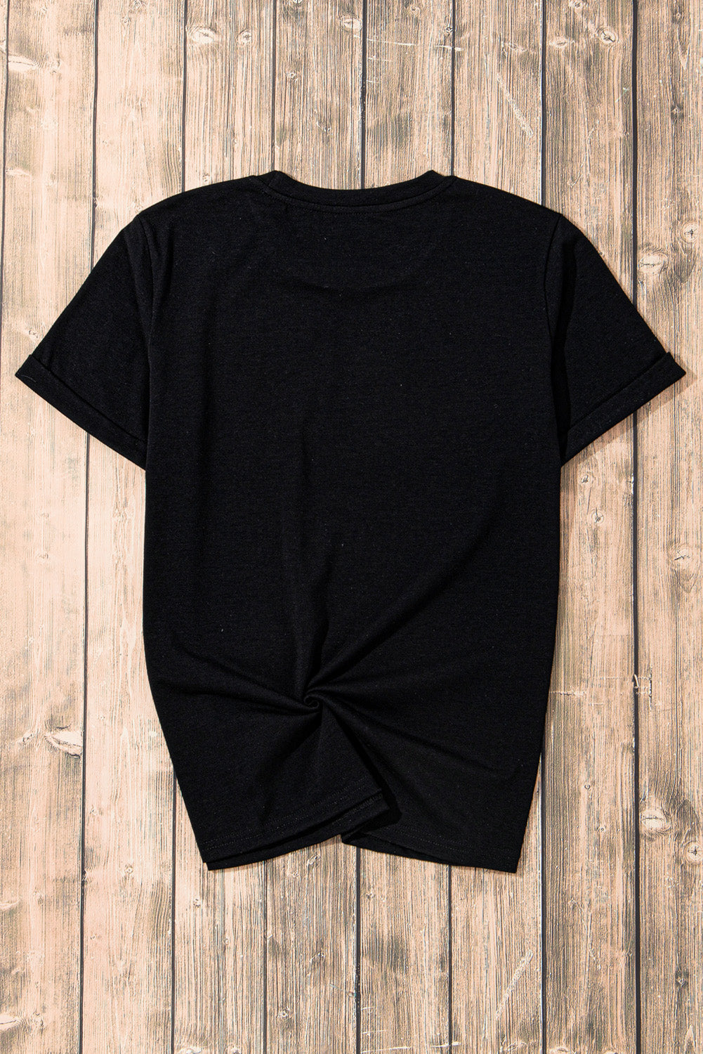 Black Rhinestone Bowknot Graphic Crewneck T Shirt from MsDressly