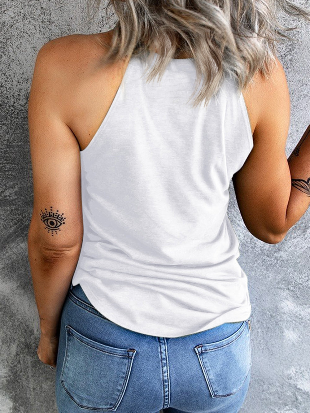 American Flag Floral Print Halter Tank Top From MsDressly