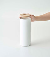 Round Tissue Case - Steel + Wood from Yamazaki Home
