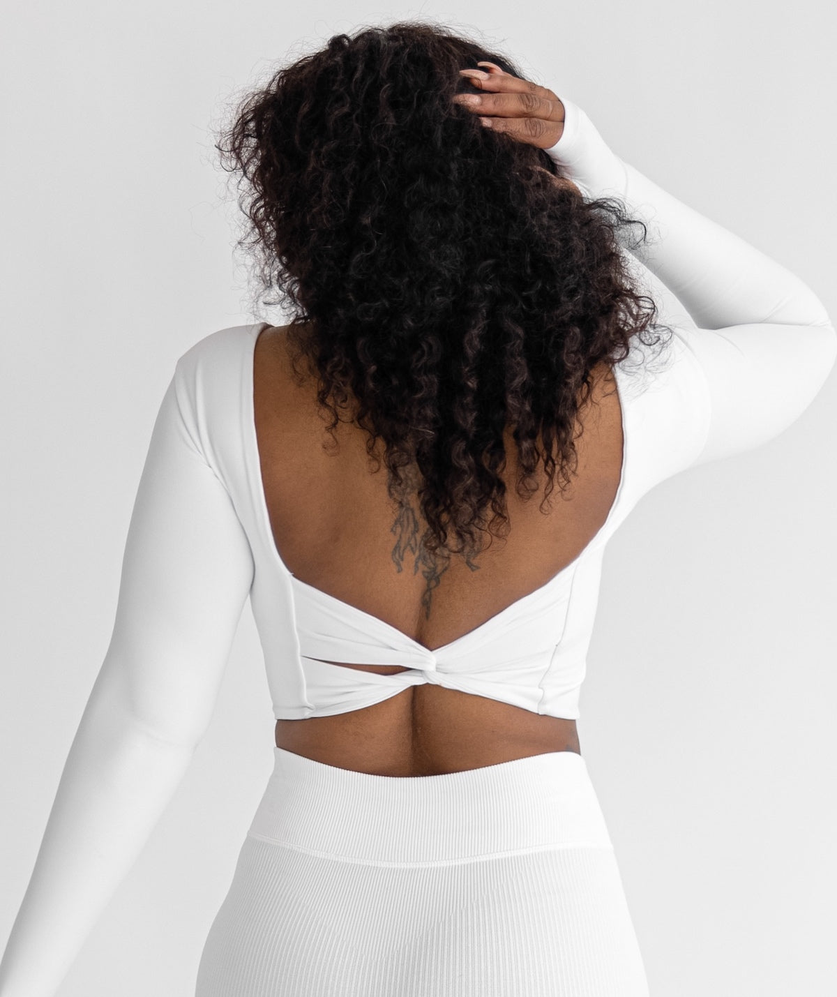 Astoria LIVE LUXE Crossed Sleeve Crop - White From Astoria Activewear