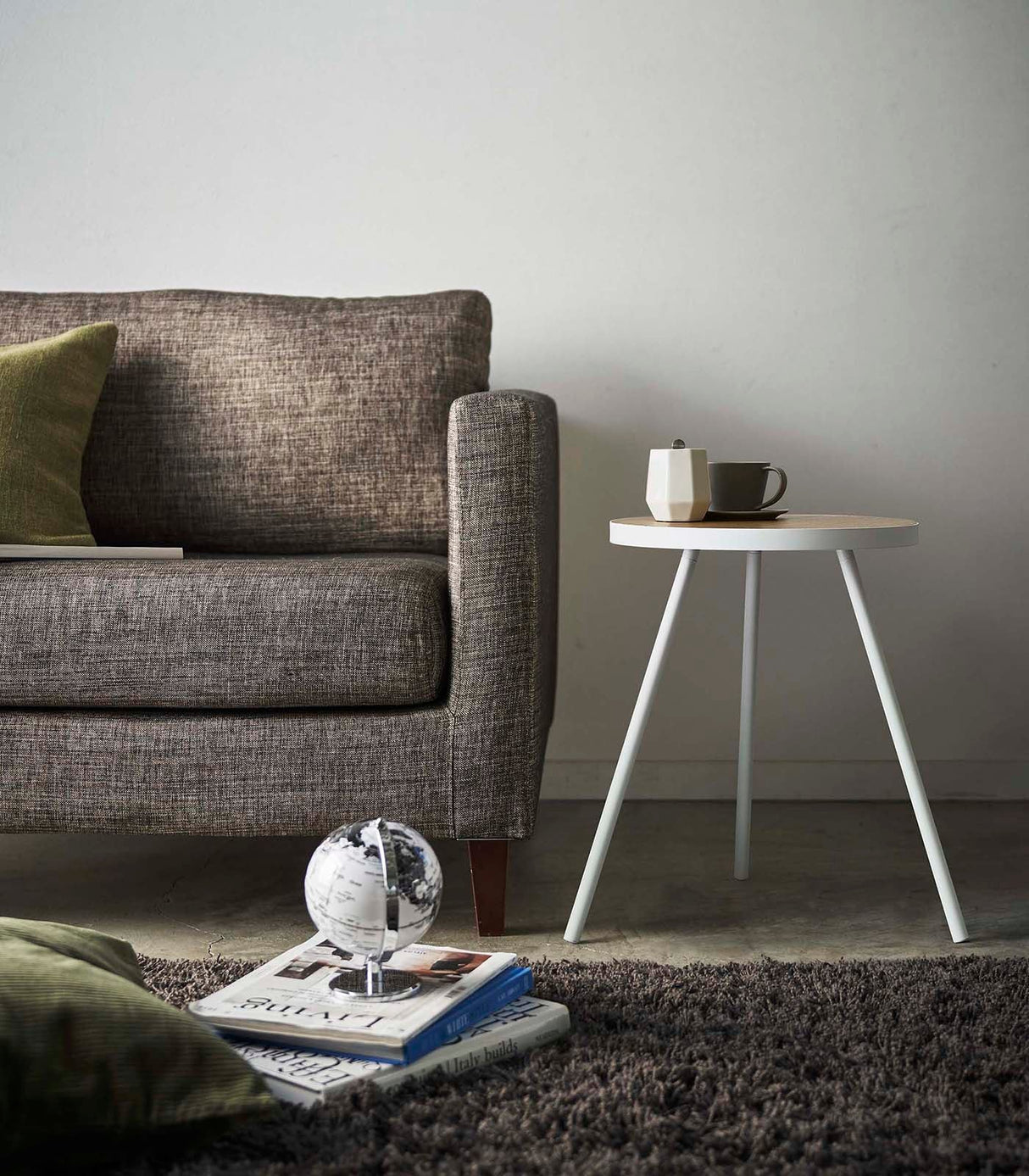 Side Table (20" H)  - Steel + Wood from Yamazaki Home