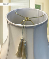 Shantung 16"W x 12"H Lamp Shade Tassel Eggshell from LampsUSA