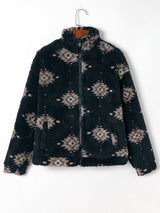 Black and White Aztec Sherpa Jacket from MsDressly