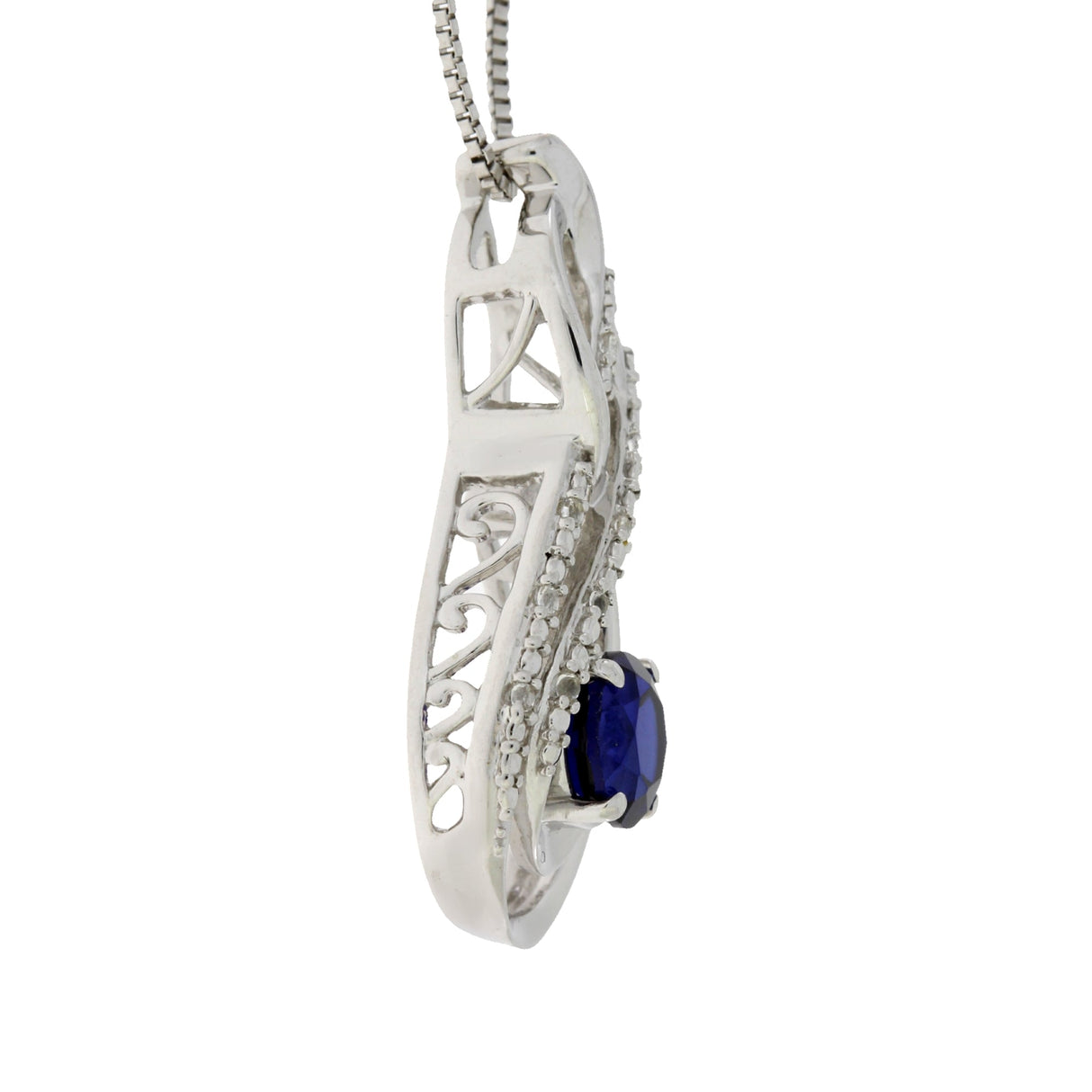 Created Sapphire Fashion Pendants Sterling Silver from Bids.com