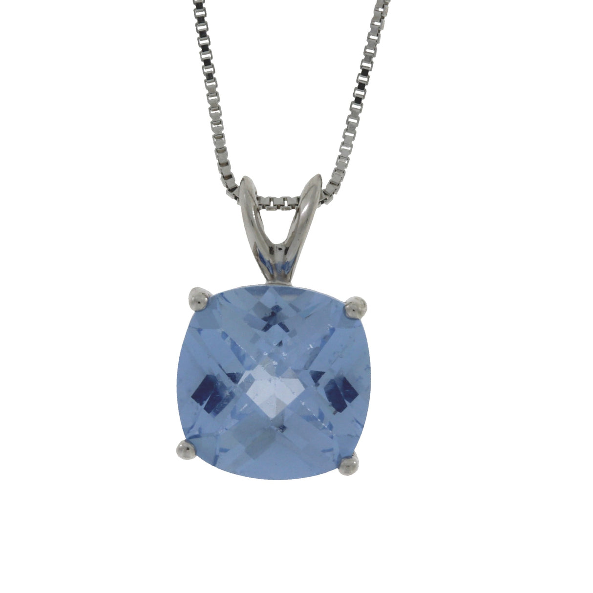 Created Aquamarine Fashion Pendants Sterling Silver from Bids.com