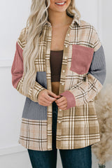 Beige, Pink, and Gray Corduroy Jacket from MsDressly