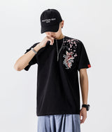 Dancing Fish Embroidery Tee from Niepce Inc