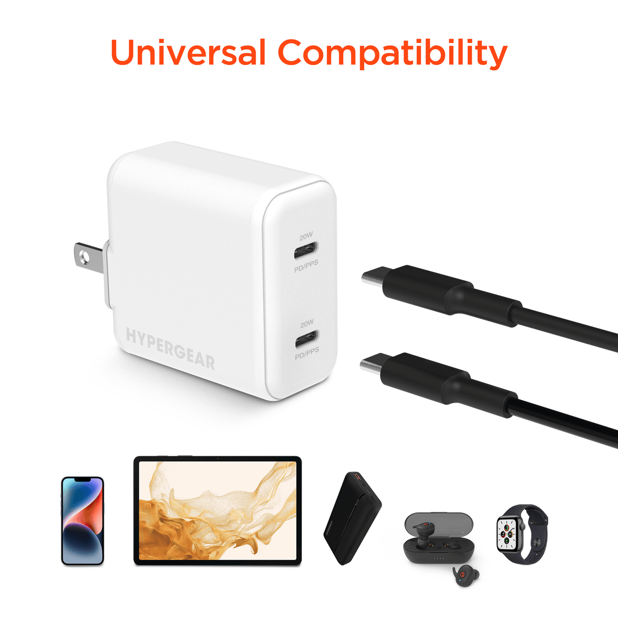 HyperGear PD40W Dual USB-C Wall Charger from Jupiter Gear Home