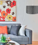 Light Plug In Swag Pendant Ceiling Light Granite Grey Shade From LampsUSA