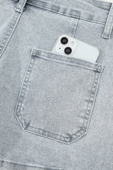 Scalloped Acid Wash High Waist Denim Shorts from Threaded Pear