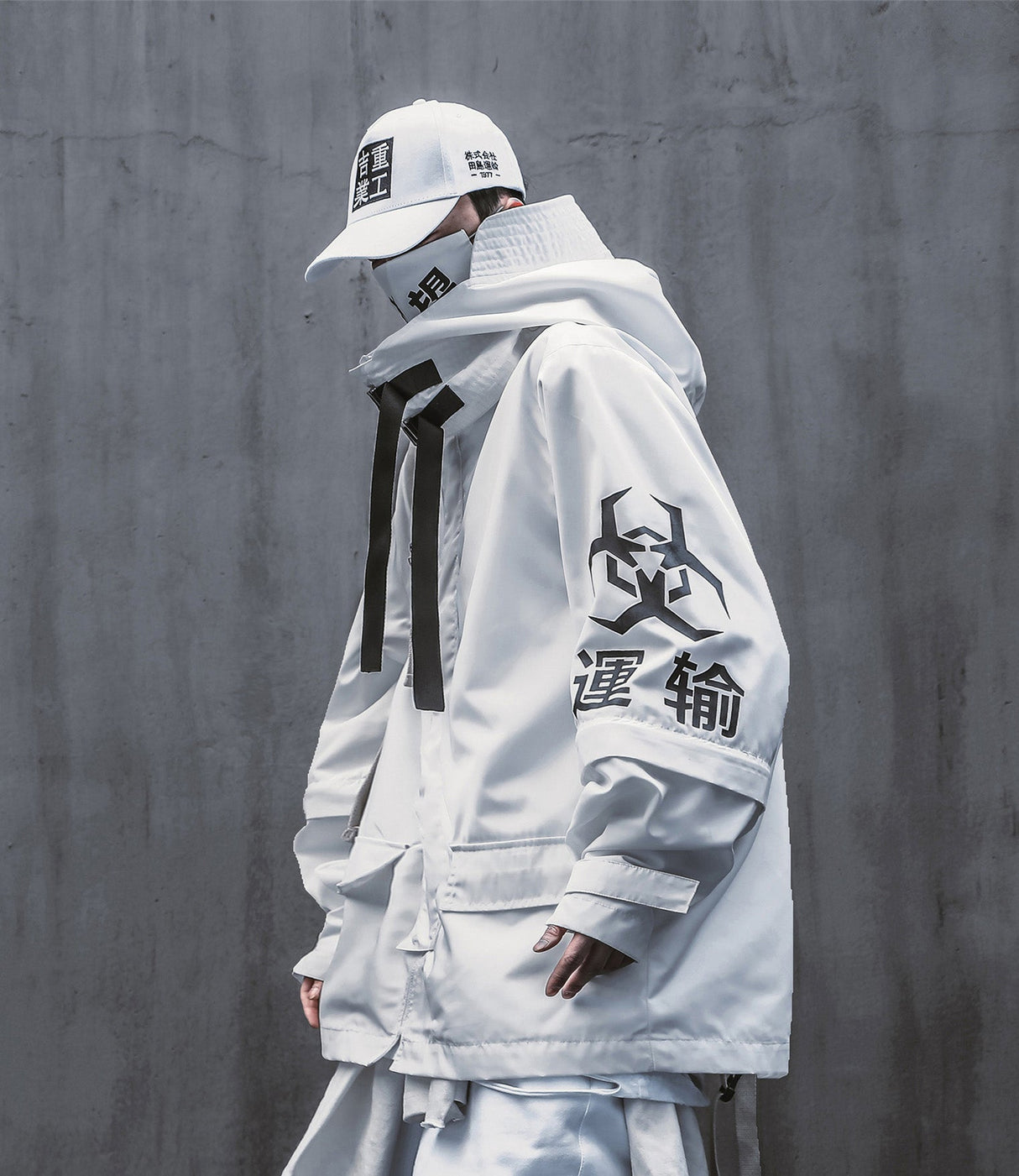 White Atom Bomb Shipment Windbreaker Jacket From Niepce Inc