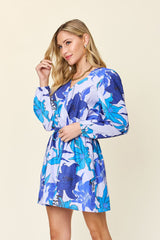 Double Take Full Size Floral Long Sleeve Romper with Pockets from Enfance-Heureuse