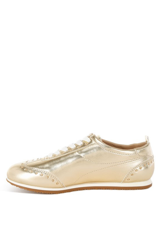 Yorika Studded Metallic Pleather Sneakers from My Pampered Life Seattle