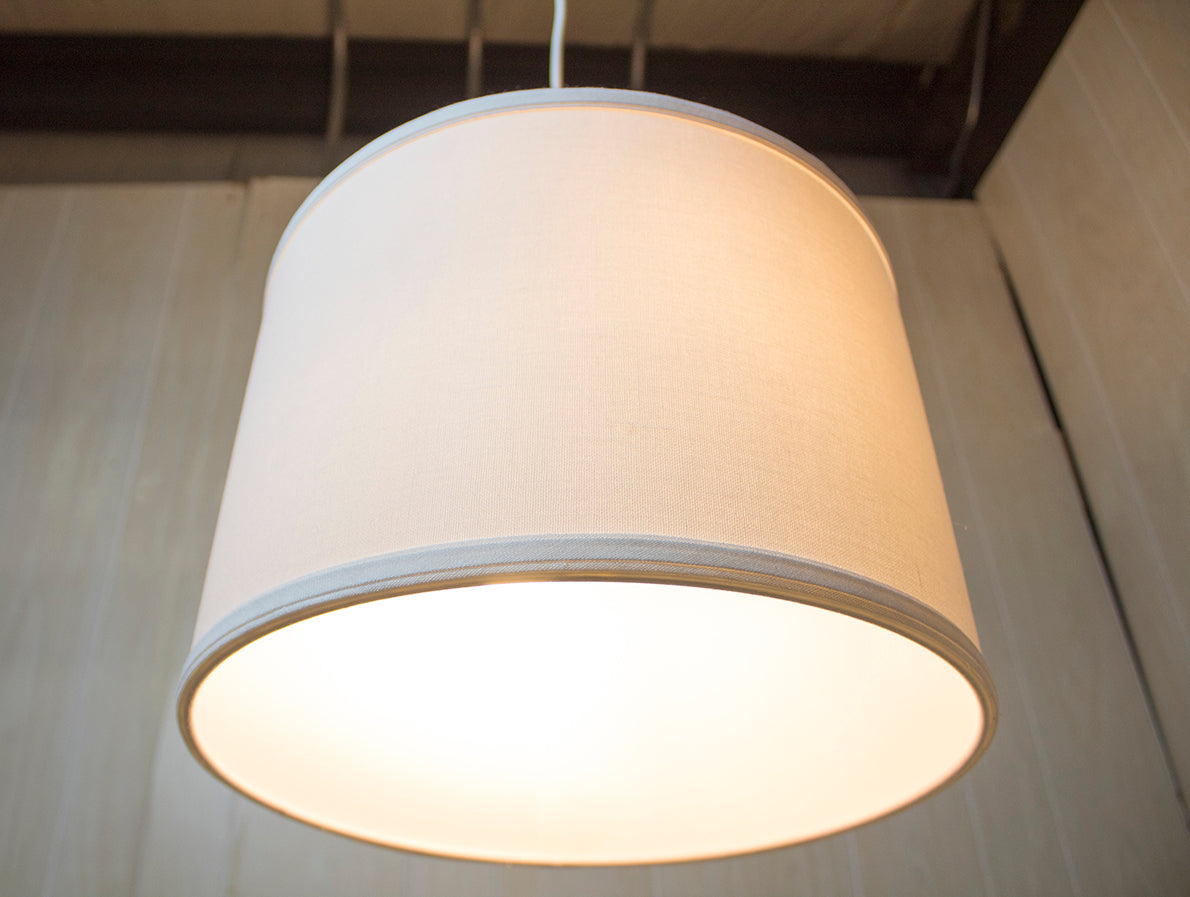 Drum Lamp Shade Premium White Linen 14"W x 10"H from LampsUSA