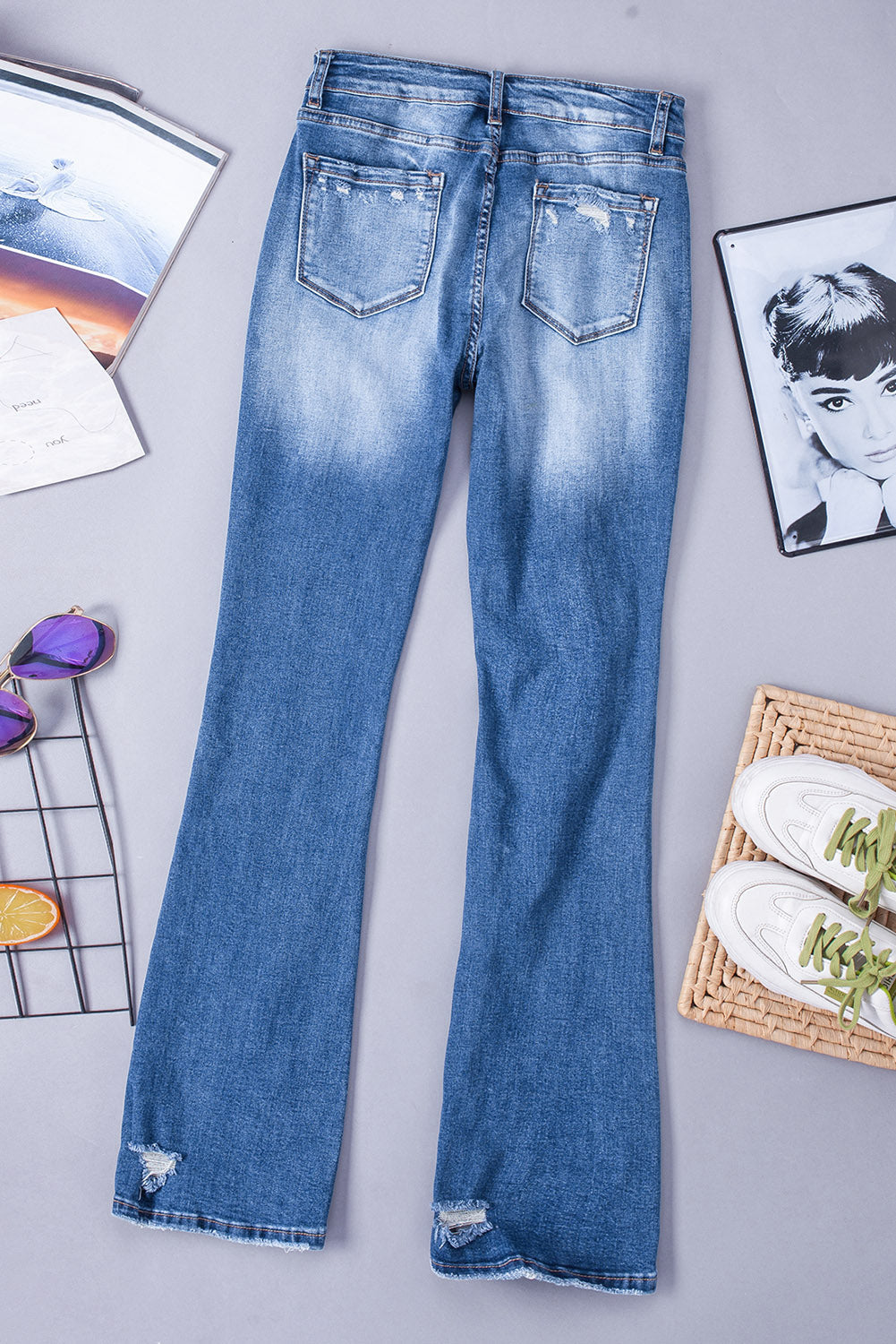 Angelina Distressed Flare Jeans From Threaded Pear