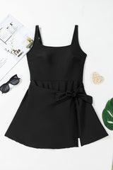 Amaia Side Tied Adjustable Straps A-line One Piece Swim Dress from Threaded Pear