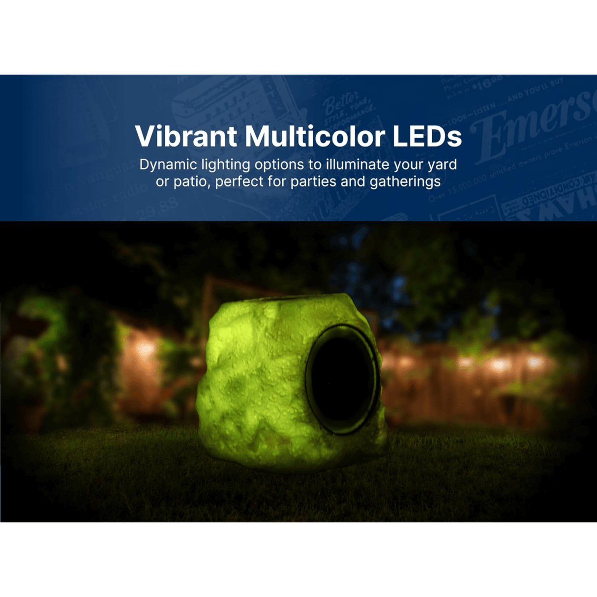 Emerson Rock Party Solar Multicolor LED Bluetooth Speaker from Jupiter Gear Home