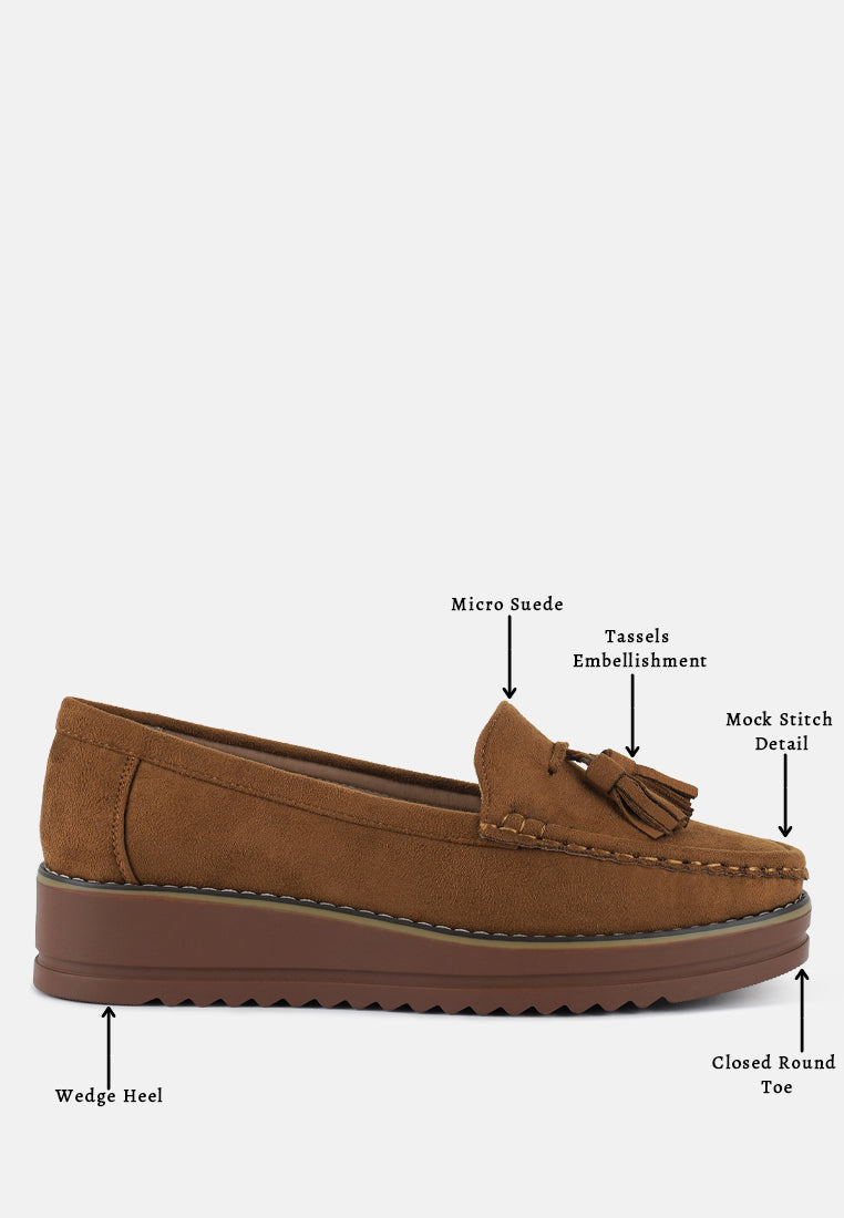 Daiki Platform Lug Sole Tassel Loafers from London Rag International