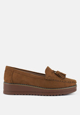 Daiki Platform Lug Sole Tassel Loafers from London Rag International
