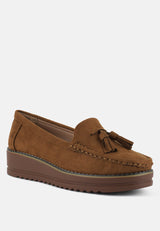 Daiki Platform Lug Sole Tassel Loafers from London Rag International