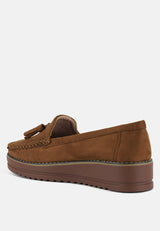 Daiki Platform Lug Sole Tassel Loafers from London Rag International