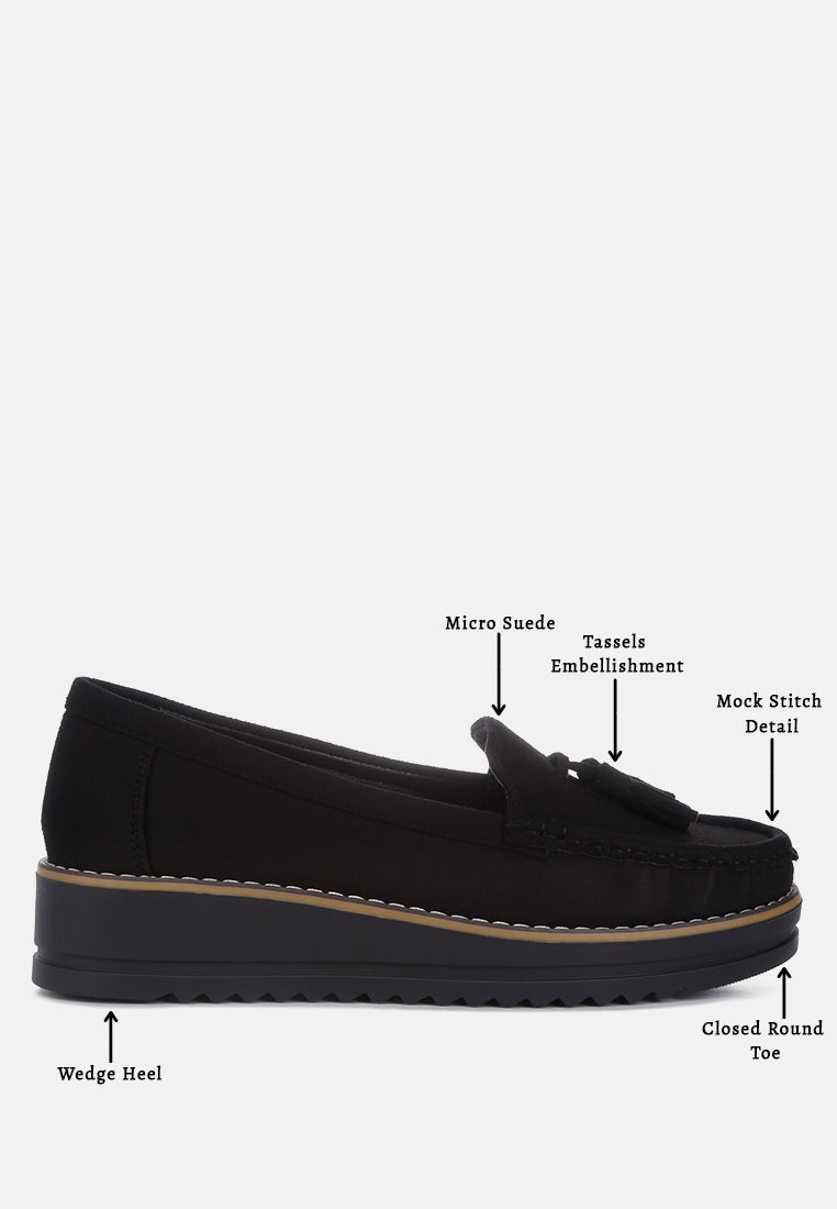 Daiki Platform Lug Sole Tassel Loafers from London Rag International