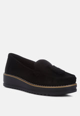 Daiki Platform Lug Sole Tassel Loafers from London Rag International
