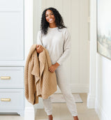 WAFFLE KNIT XL THROW BLANKETS From Saranoni