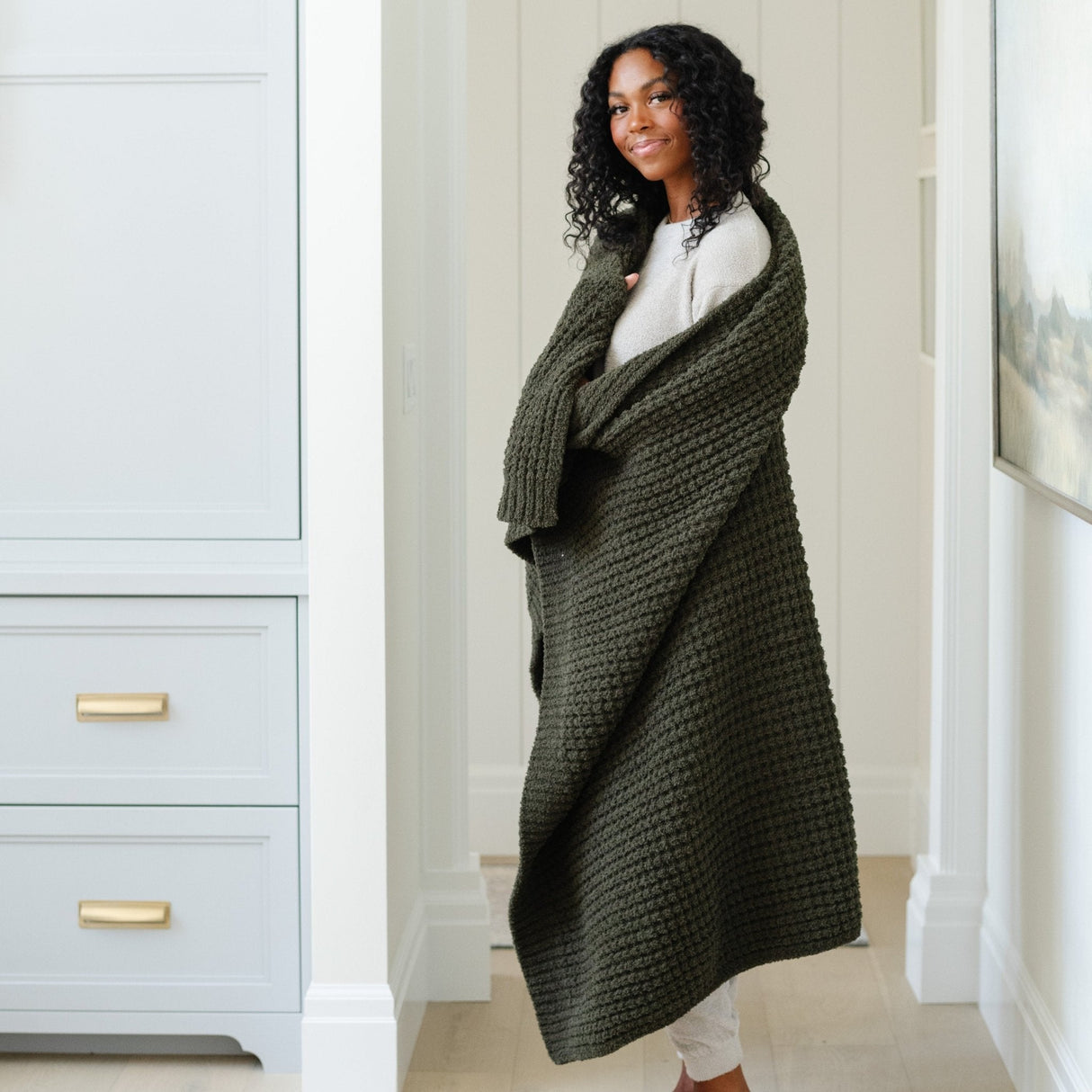 WAFFLE KNIT XL THROW BLANKETS From Saranoni