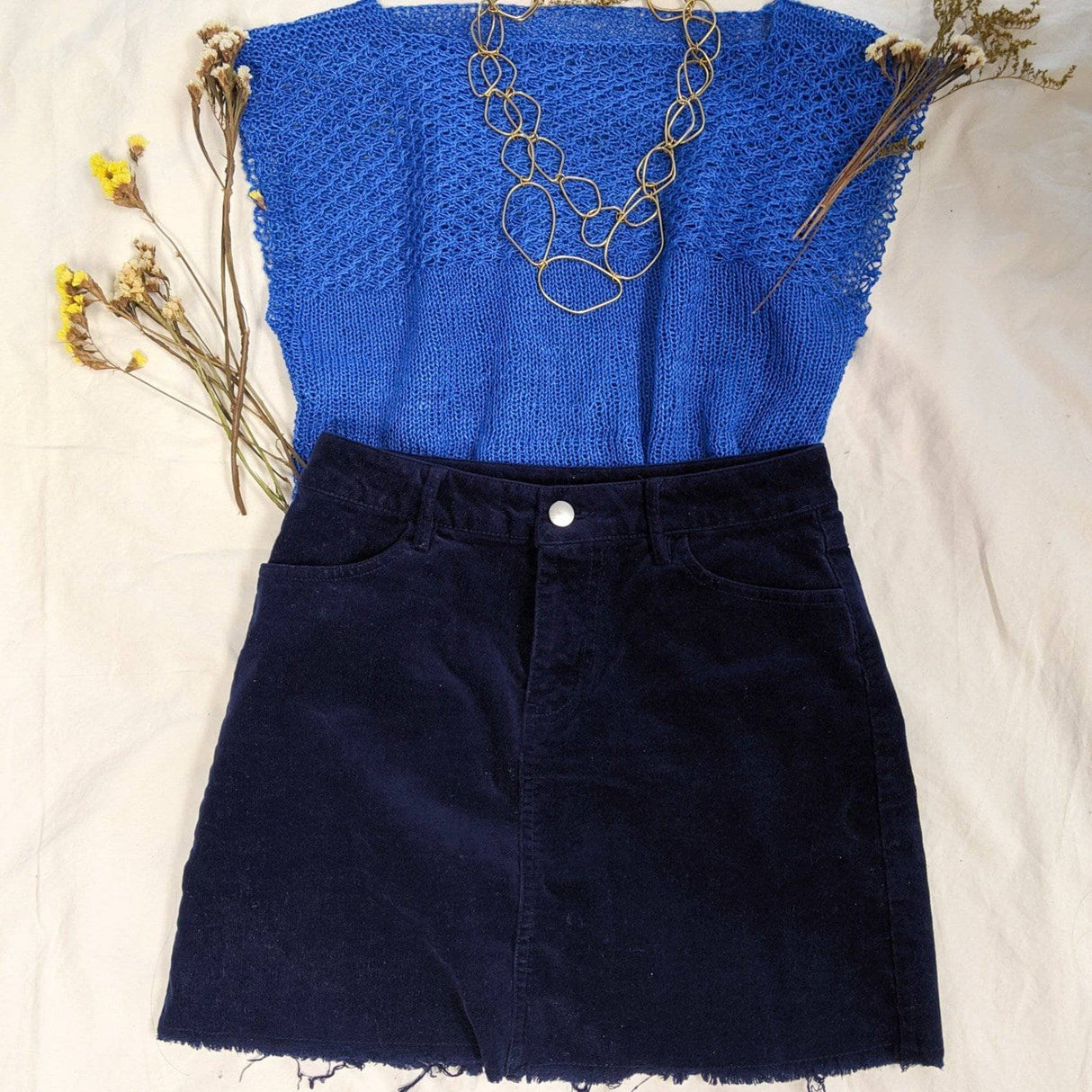 Daisy Stitch Short Sleeve Top Knitting Pattern from Darn Good Yarn