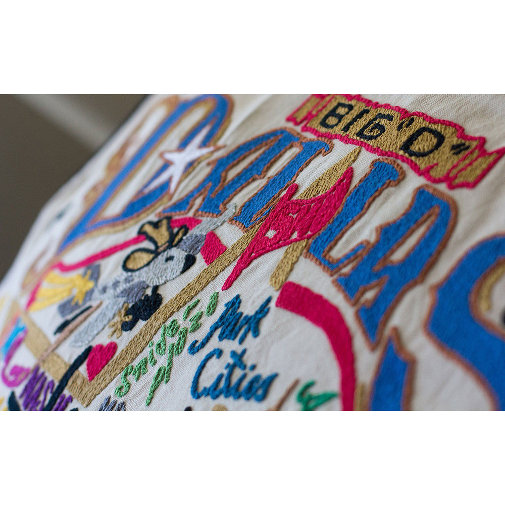 Dallas Hand-Embroidered Pillow from Quirks!