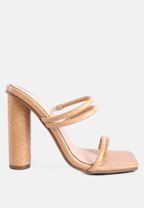 Dandelion High Block Heeled Croc Sandals from London Rag International