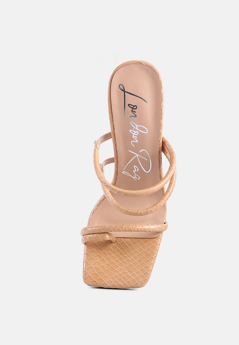 Dandelion High Block Heeled Croc Sandals from London Rag International