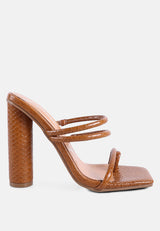 Dandelion High Block Heeled Croc Sandals from London Rag International