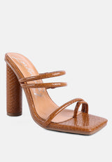Dandelion High Block Heeled Croc Sandals from London Rag International