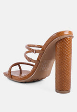 Dandelion High Block Heeled Croc Sandals from London Rag International