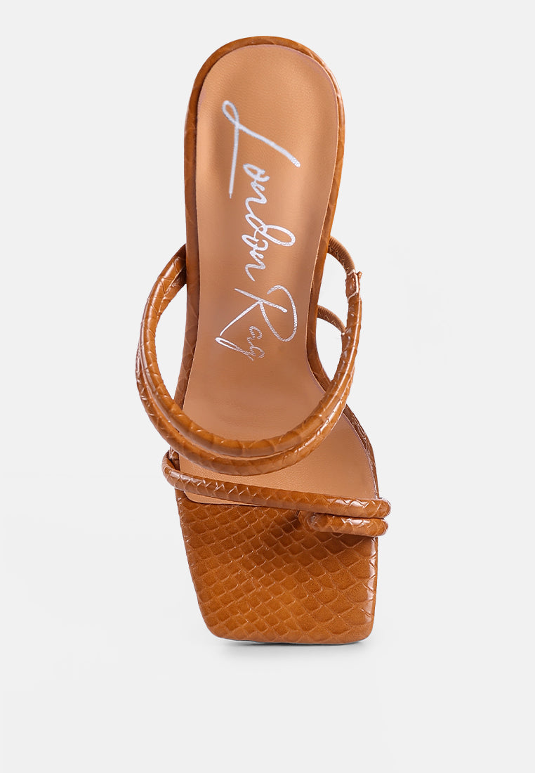 Dandelion High Block Heeled Croc Sandals from London Rag International