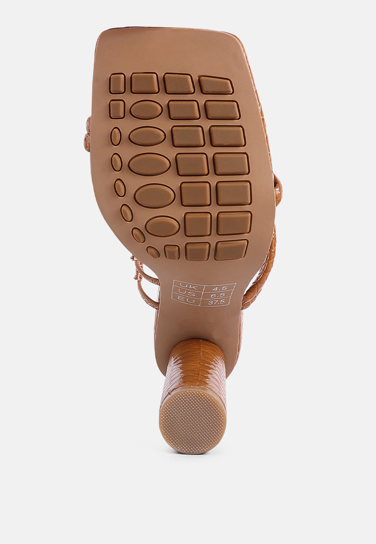 Dandelion High Block Heeled Croc Sandals from London Rag International