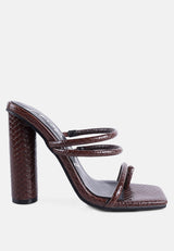 Dandelion High Block Heeled Croc Sandals from London Rag International
