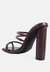 Dandelion High Block Heeled Croc Sandals from London Rag International